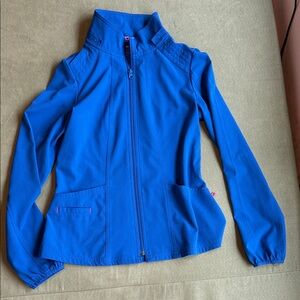 Women’s Small Royal Blue scrub Zip-Front Jacket